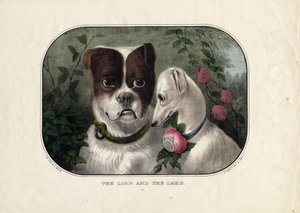 The lion and the lamb, published by N. Currier, New York, c.1838-56 by Nathaniel Currier